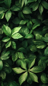 Whispering jungle leaves in a lush emerald pattern dreamscape.