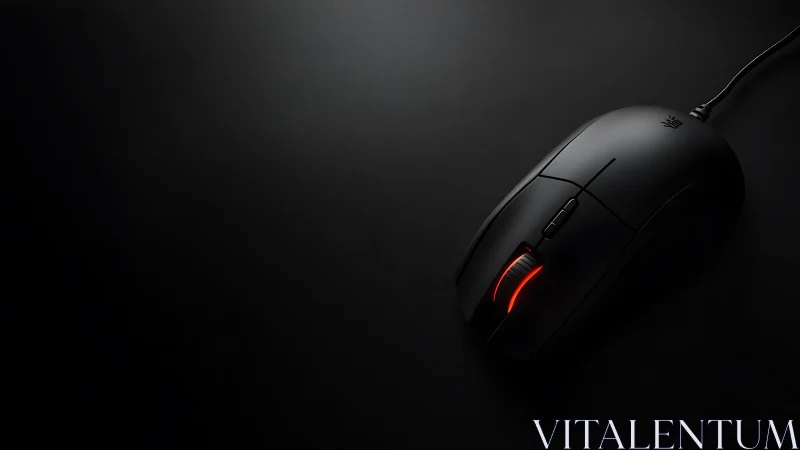 Sleek wired gaming mouse with red LED accent lighting.