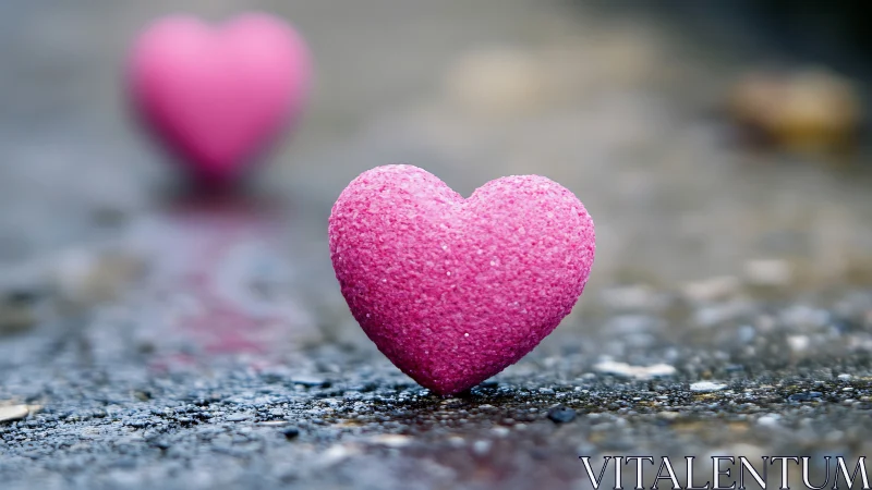 Magnified Polystyrene Heart with Textured Surface Geometry