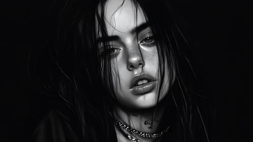 Moody monochrome portrait captures raw, defiant emotion.