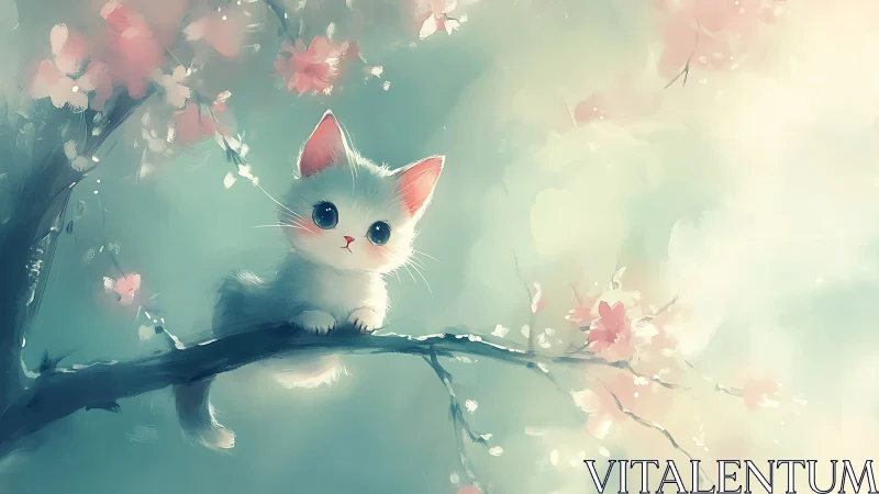 Soft-focus feline character rendered with luminous atmospheric particles and chromatic diffusion eff