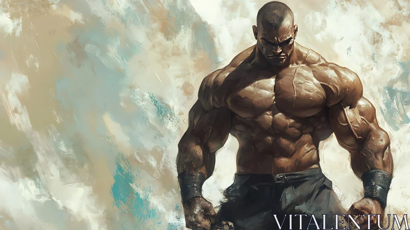 Hyperreal digital painting studies extreme male musculature