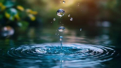 Quiet Ripples and Dancing Droplets over Still Water.