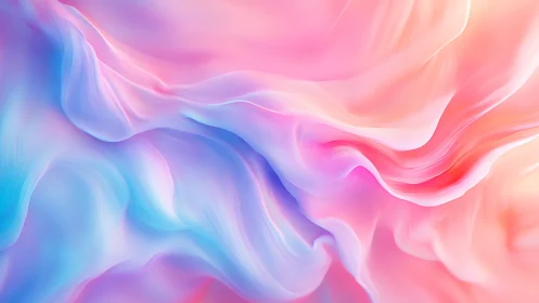 Digital pastel gradients in fluid folded wave composition.