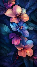 Luminous Volumetric Floral Composition With Gradient Petals And Translucent Layering