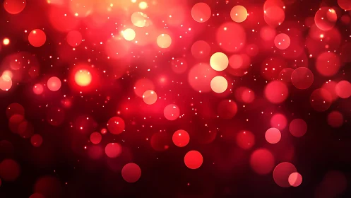 Red abstract bokeh lights on dark background pattern.