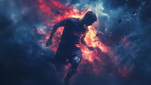 Blazing midfield comet sprinting through a storm of nebula fire.