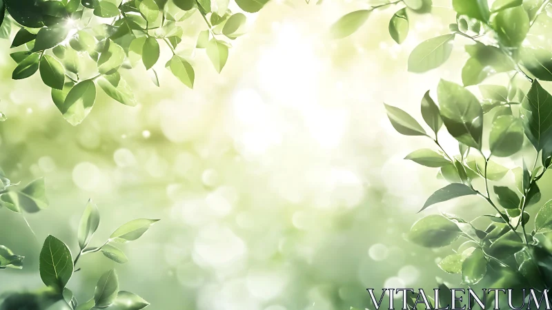 Sunlit leaves whisper softly through a bright green haze