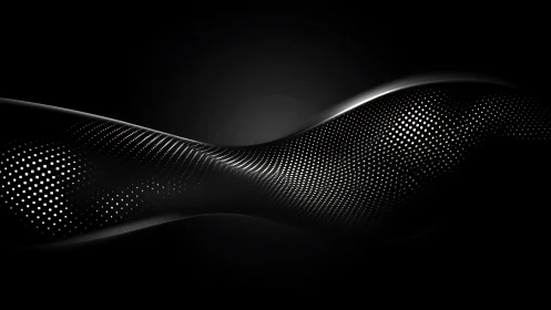 Starlit metal ribbon curls through darkness like quiet data