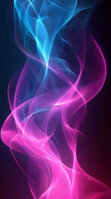 Colored light trails form intersecting translucent wave structures