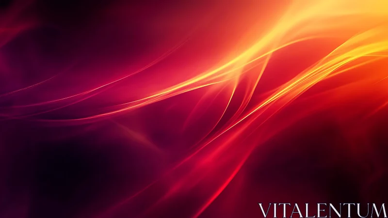 Vibrant Abstract Light Waves in Red and Orange Digital Art.
