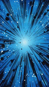 Radiant cosmic burst streaks across deep blue space.