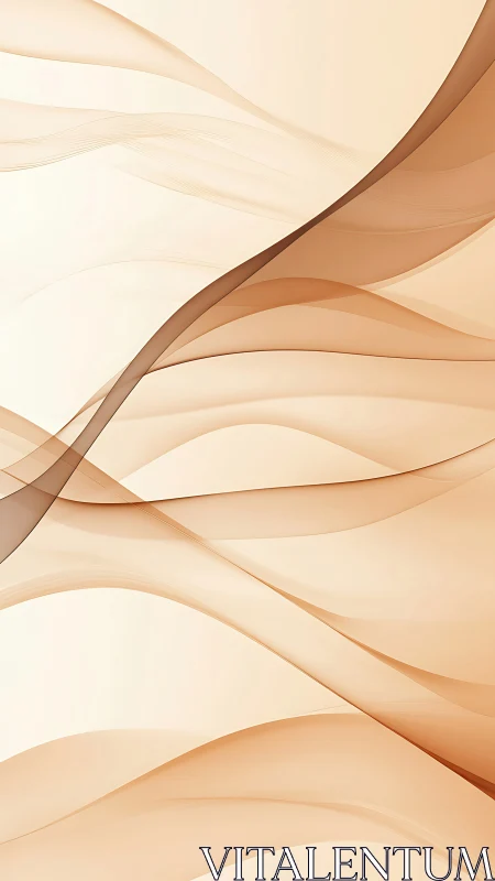 Beige and brown abstract flowing layered wave pattern.