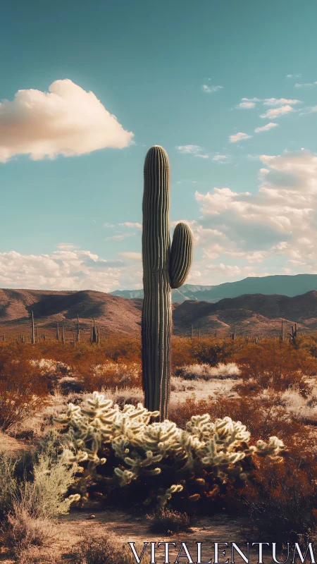 Desert sentry cactus salutes the soft-blooming evening sky