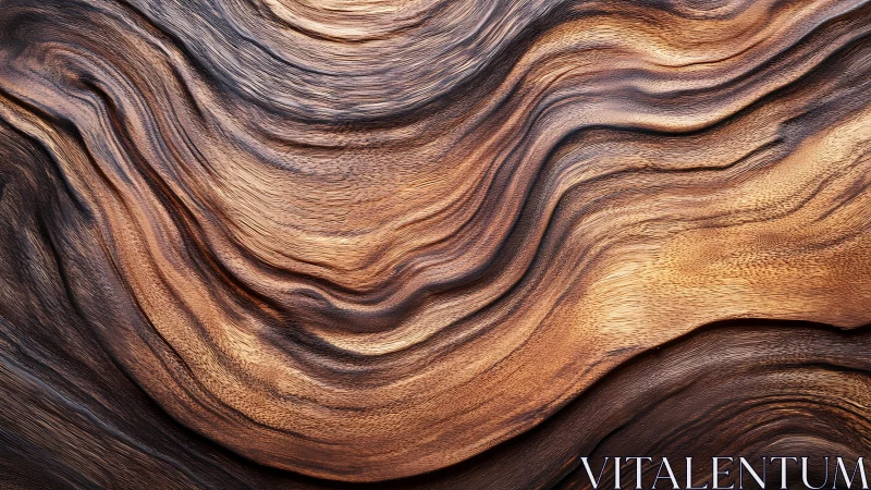 Macro study of undulating wood grain with high relief texture