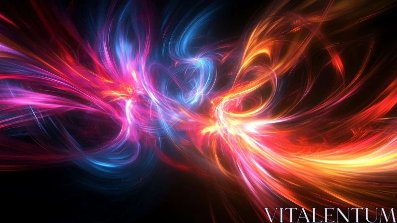 Radiant spectral energy streams intertwine in high-contrast motion field