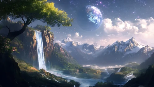Dreamlike waterfalls and starlit mountains welcome quiet wonder