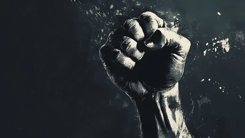 Rebellion's Sculptured Grip: Defiant Fist Monument.