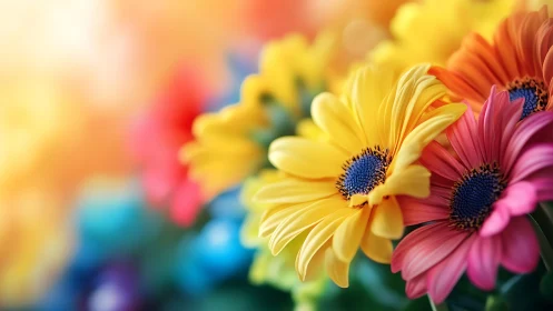Vibrant Gerberas Dancing in Rainbow Colors