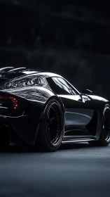 Midnight hypercar prowls in glossy black, hungry for speed.
