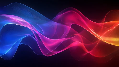 Colorful light waves dance across a deep cosmic backdrop