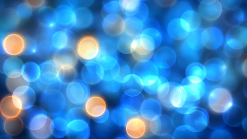Vibrant blue and orange bokeh abstract light background design.
