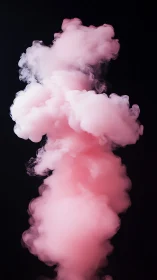 Cotton candy plume drifting through a velvet black void.