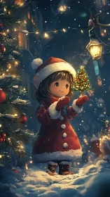 Cozy winter magic with a tiny tree and twinkling lights.