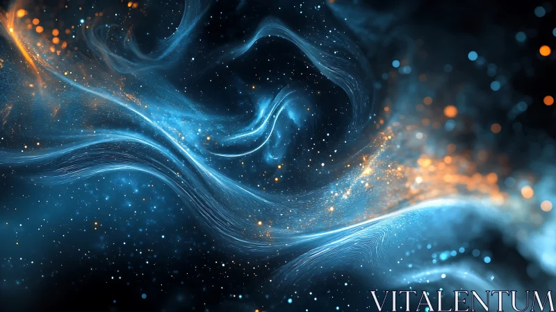 Stellar energy streams twist through luminous cosmic void