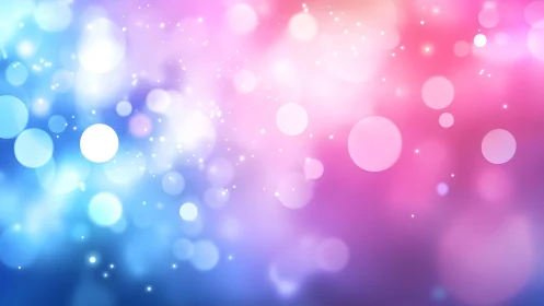 Soft bokeh abstract background with blue and pink gradient colors.