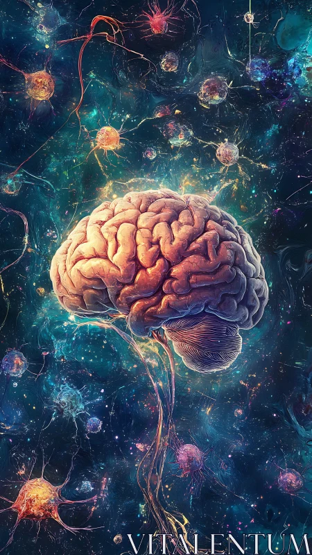 Luminous human brain with neural network in cosmic abstraction