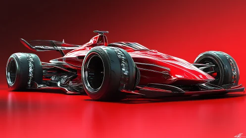 Aerodynamic crimson hypercar rendered in high-gloss digital 3D.