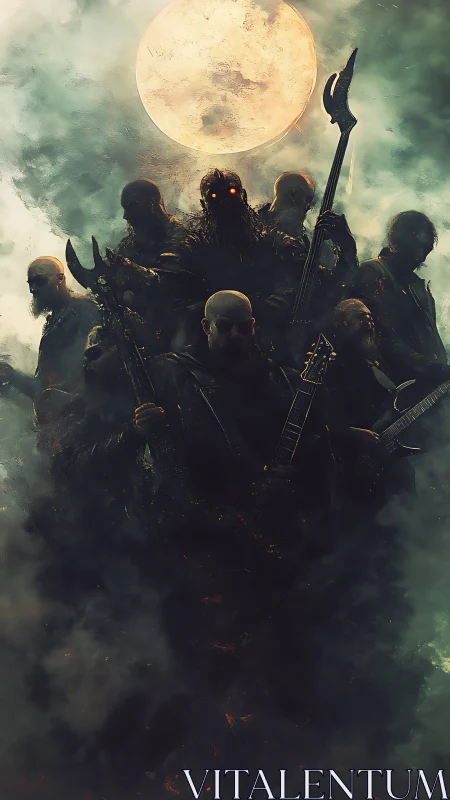 Demonic metal band rises under burning full moon shroud