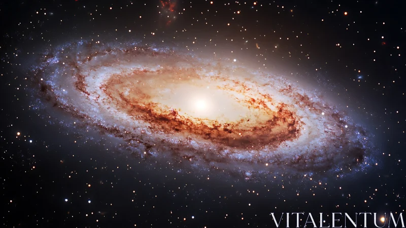 Spiral galaxy core glowing amid dense star field in space.