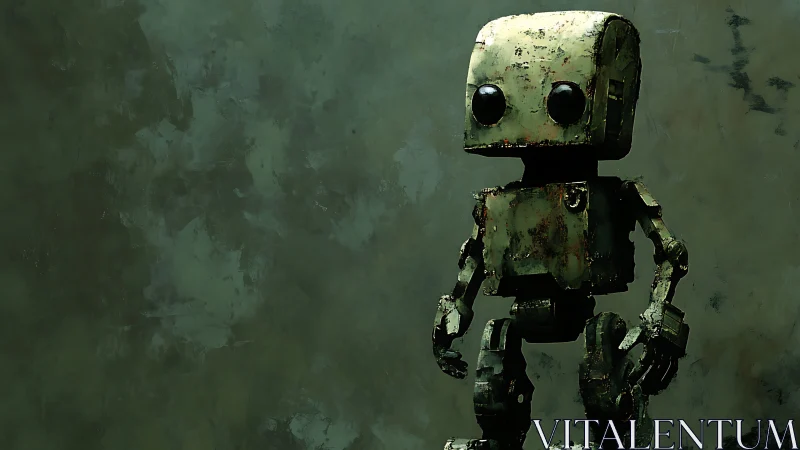 3D gloss-rendered android mascot with studio lighting focus.