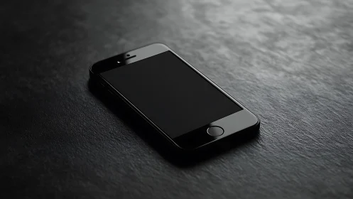 Smartphone on Textured Surface in Monochrome Light.