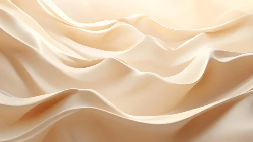 Soft Cream Silk Fabric with Gentle Folds in Minimalist Style.