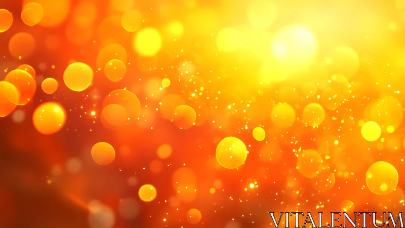 Vibrant Abstract Orange and Yellow Bokeh Light Background.