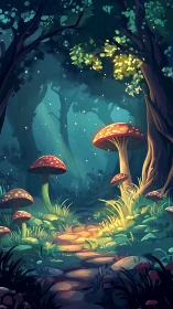 Enchanted Mushroom Forest Glow.