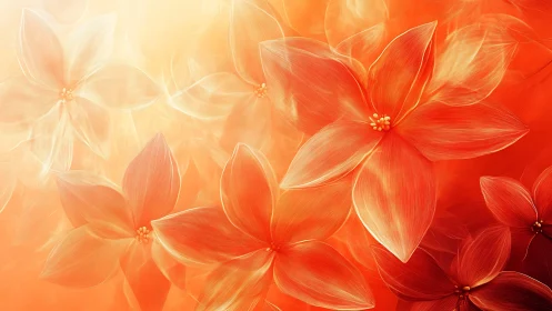 Floral Gradient. Soft petals transition warm tones.