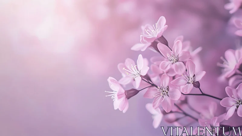 Soft Pink Cherry Blossoms in Dreamy Focus.