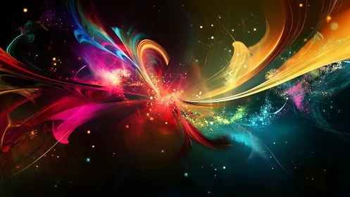 Radiant swirls of color dancing across a starry night sky.