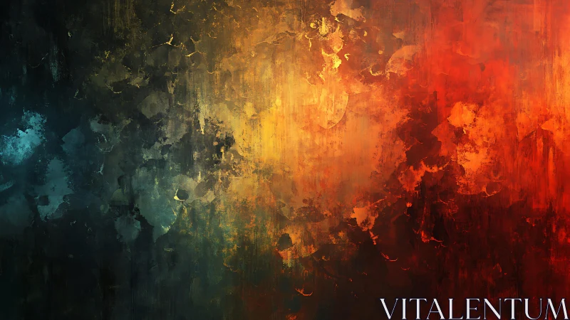 Abstract Colorful Texture with Fiery and Cool Tones, Modern Art.