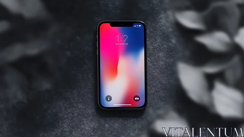 iPhone X Lock Screen: Gradient Geometry on Minimalist Stage.