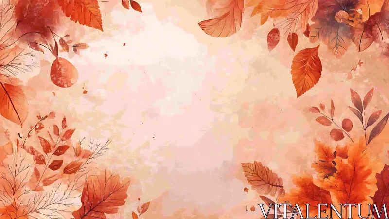 Gentle watercolor border of drifting autumn leaves and light.