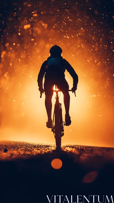 Rider's Golden Horizon: Cycling Through Sparkling Dreams.