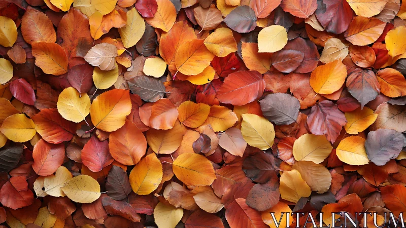 Rustic tapestry of overlapping autumn foliage colors.