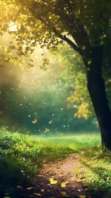 Golden Moments Under Ancient Tree