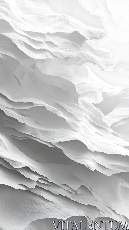 Whispering paper cliffs in a minimalist white daydream.
