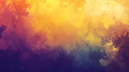 Diffuse warm to cool gradient cloudscape with textured pigment blending